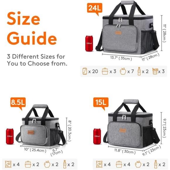 Lifewit Large Lunch Bag Insulated Lunch Box Soft Cooler Cooling Tote for Adult - Picture 3 of 7